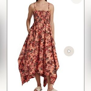 A.L.C. Adriana cut out smoked asymmetrical maxi dress , size 14, new